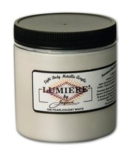Jacquard Lumiere Pearl White Metallic Craft Paint 8Oz Shimmer Acrylic