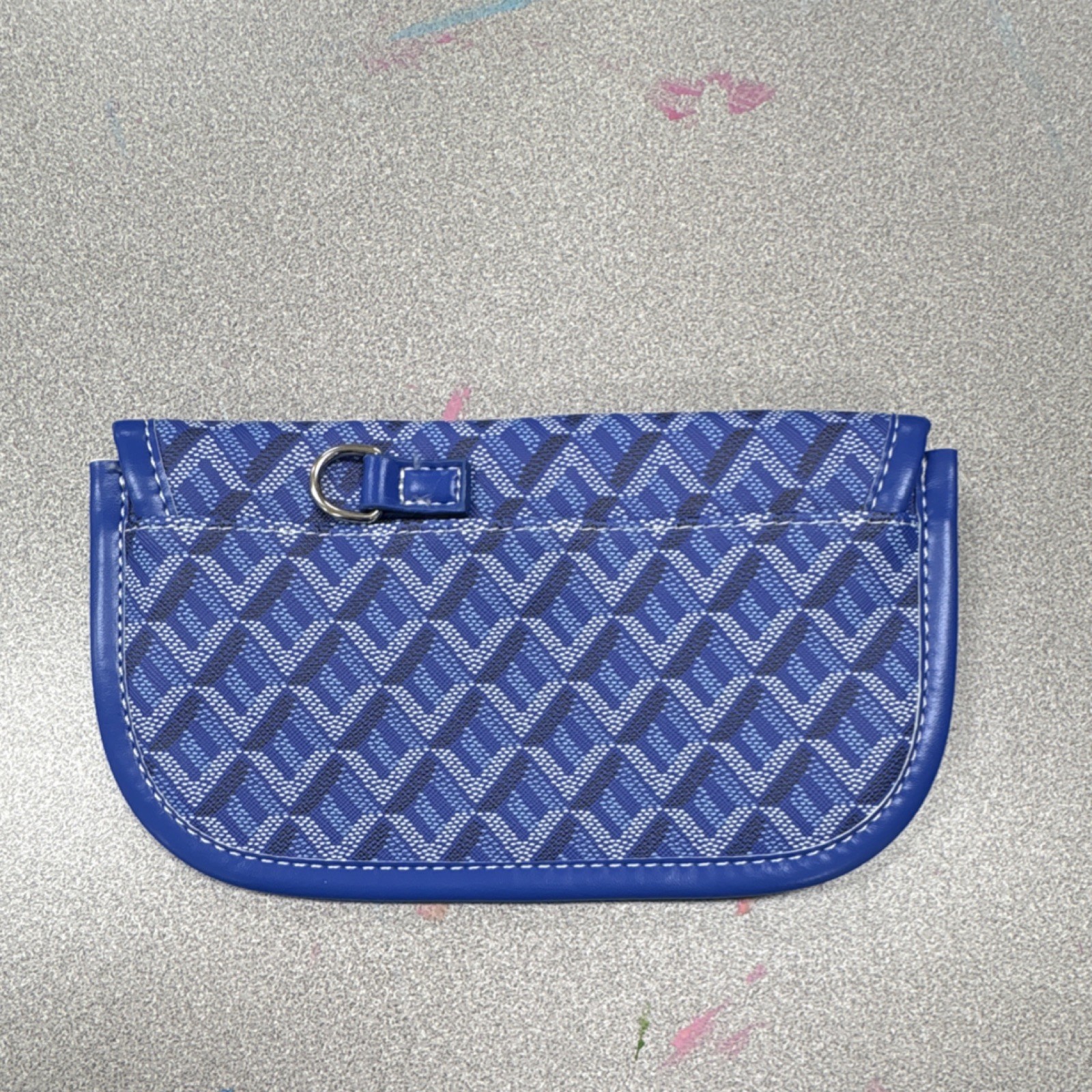 Blue Geometric Pattern Envelope Wallet Folding Bu… - image 3