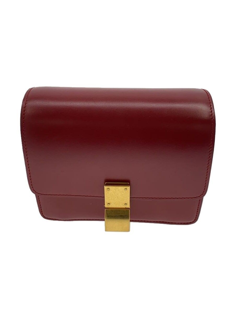 CELINE SHOULDER BAG SMALL CLASSIC BOX LEATHER RED 189183 Used