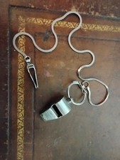 Vintage COLSOF Metal Whistle Made In USA with Square Chain