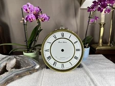 Parts Vintage Daniel Dakota Roman Numeral Gold Trim Metal Clock Dial