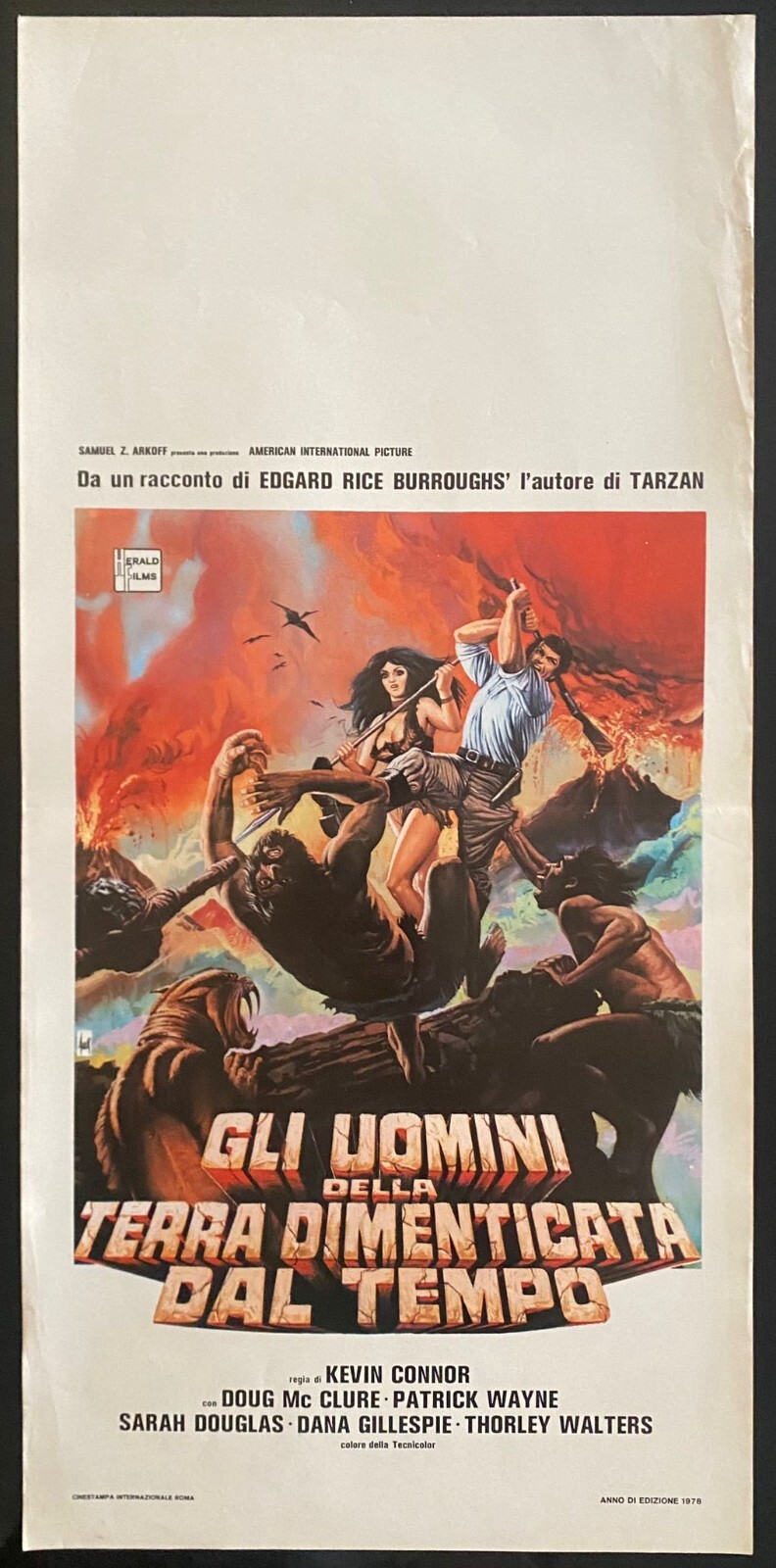 Locandina originale film Gli uomini della terra dimenticata dal tempo (1978) - Regia di Kevin Connor