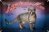 Blechschild Katze 30X20 Cm ÄGyptische Mau Schweiz 1988 Deko Schild Tin Sign