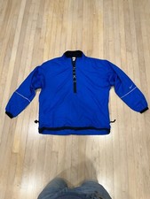Vintage Nike 90s Windbreaker Jacket Womens L 12-14 Blue 1/2 Half Zip Pullover