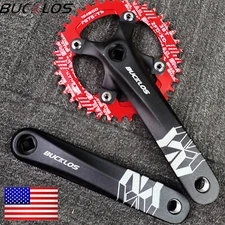 BUCKLOS 104BCD Crank 170mm Crankset 32-38t MTB Bike Narrow Wide Single Chainring