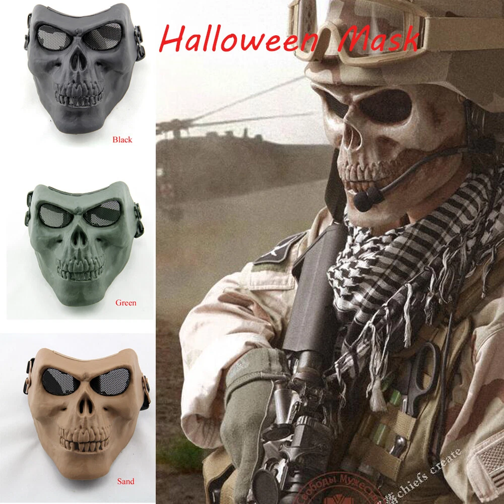 Protective Tactical Skull Full Face Mask Airsoft Horror Halloween Cosplay  Masks