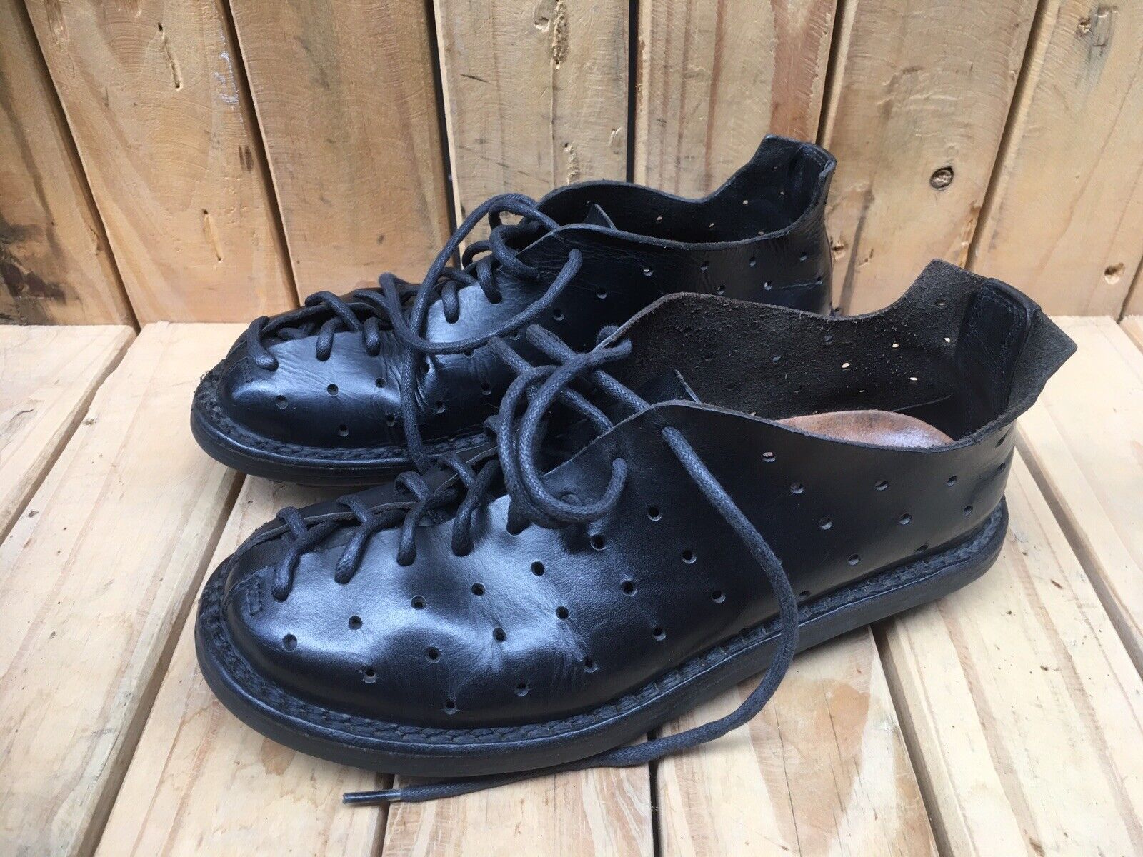 Trippen Women's Black Lace Up leather casual shoes size EUR