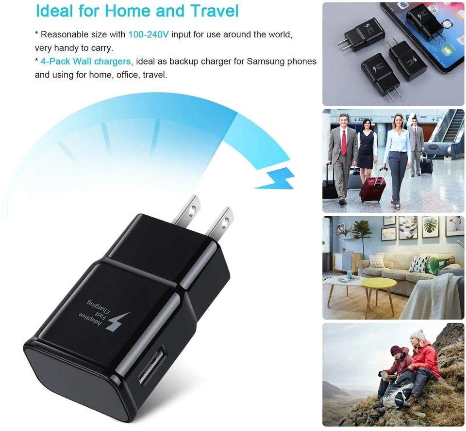 Fast Wall Charger Plug + USB Type C Cable For Samsung Galaxy Note 10 S8 S9 S10 - Image 4 of 4