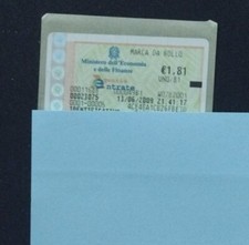 MARCA DA BOLLO DA 1,81 2 euro del 13/06/2009 2 pz disponibili