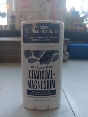 Schmidts Aluminum Free Natural Deodorant Charcoal And Magnesium 2.65 Oz - NEW