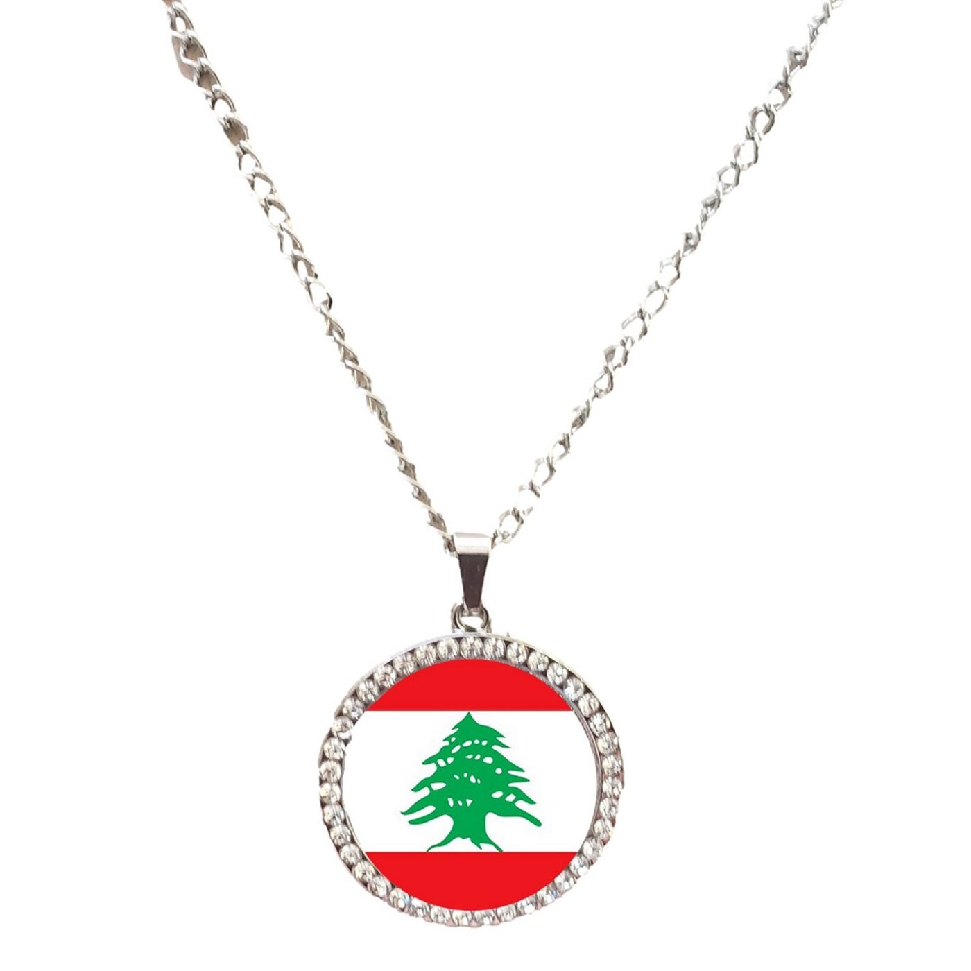 Lebanon Silver Colour Necklace With Diamante Pendant And Gift Box
