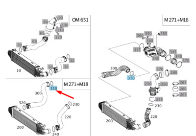 NEW MERCEDES-BENZ C W204 CHARGE AIR HOSE SEALING RING A0219976445  