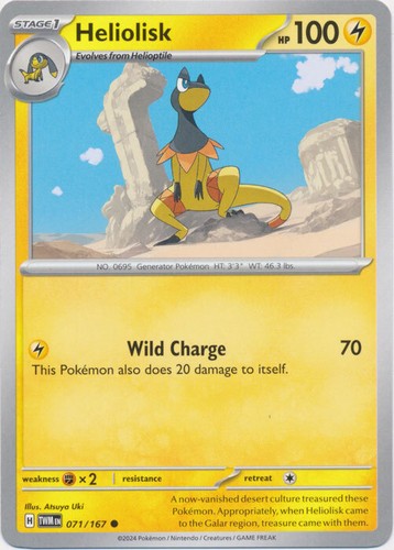 Heliolisk 71/167 Common | Twilight Masquerade | Pokemon Card