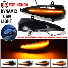 2X Dynamic Black Pair of Wing Mirror LED Indicators for Honda Civic MK8 05-12