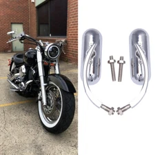 Chrome Motorcycle Mini Oval Mirrors For Yamaha V Star 650 XVS650 950 1100 1300