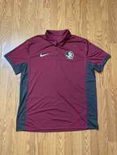 Men  s Nike Golf Polo XL Dri Fit Maroon Gray Florida State Seminoles