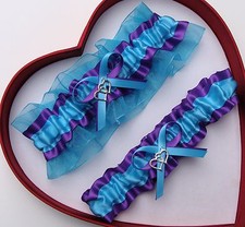 NEW Gorgeous Turquoise Purple Wedding Garter Prom Homecoming GetTheGoodStuff A 