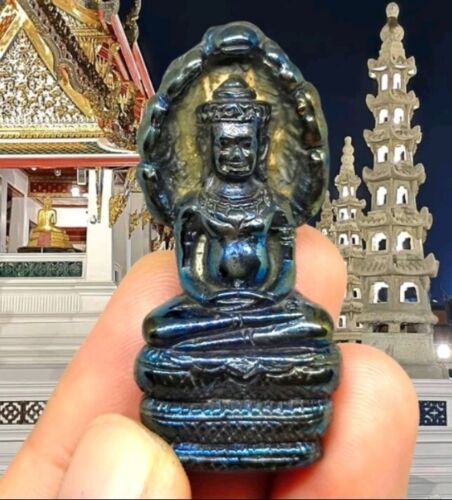 Bouddha Leklai dragon amulette naga ancienne statue de protection khmer chanceux joyau naturel - Photo 1 sur 3
