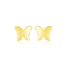 14k Yellow Gold Polished Butterfly Earrings