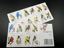 1 Mint Songbirds Booklet Pane of 20