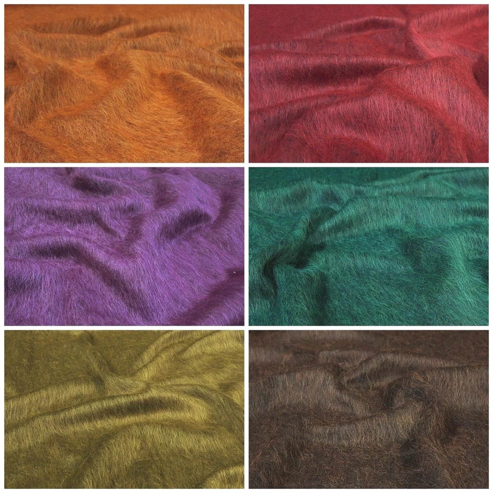 MARKENLOS Alpaka Wolle Mischung Hochwertiger Langhaar Flausch Stoff Bekleidung Mantel Deko