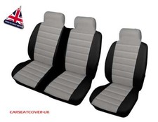 For NISSAN INTERSTAR GREY/BLK PADDED LEATHER LOOK VAN SEAT COVERS 2+1