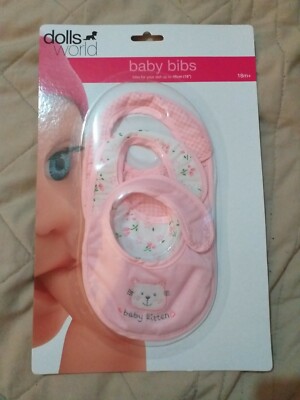 Neu Peterkin Dollsworld Lätzchen 3 Stück