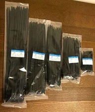 Nylon Plastic Cable Tie Long & Wide Extra Large Zip Ties Black wrap 4" to 24"