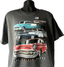 Chevrolet Tri-5 T-shirt Gray W Bel Air 210 150 1955 1956 1957