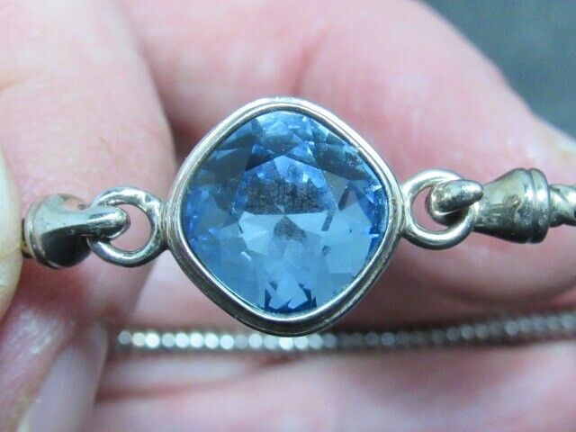 blue topaz bracelet sterling silver - image 1