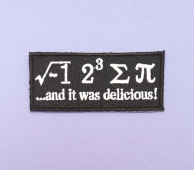 I ATE SOME PIE AND IT WAS DELICIOUS Bügelbild Patch 8 Summe Pi Mathe lustig Geek Geschenk
