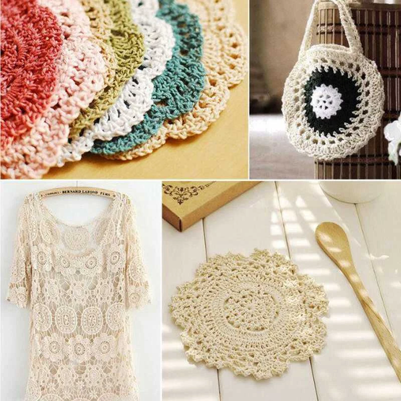 50grX1Bola Encaje Crochet Hilo Lino Algodón Puro Tejido a Mano Bordado Foto 2 de 4