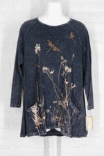 JESS & JANE Mineral Washed Shirt Together Floral Black NWT Small