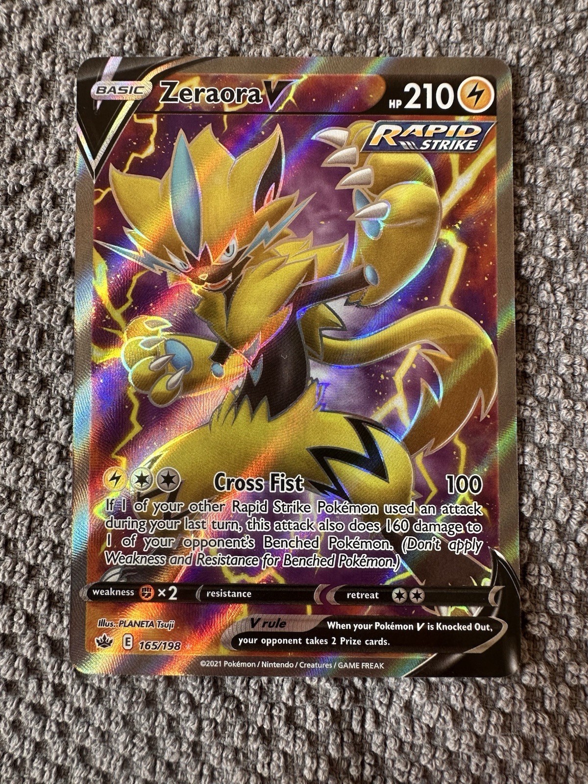 Zeraora V Full Art Ultra Rare 165/198 Chilling Reign NM Pokemon Card