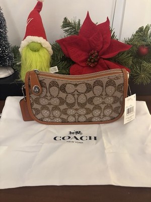 Coach Swinger 20 Bag Chain Crystal Signature Jacquard CW568