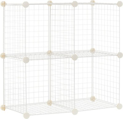 n Basics 4 Cube Wire Grid Stora Organizer, Closet Organizer and