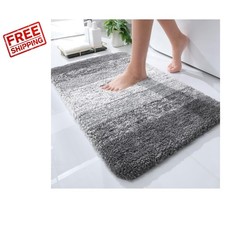 High Pile Microfiber Bath Mat 24x16 - Luxurious, Absorbent, and Machine Washable