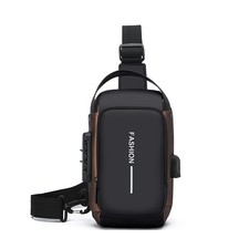 Men's Chest Bag Single-shoulder Crossbody Bag Waterproof Anti-Theft USB Port