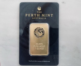 1 oz Perth Mint Gold Bar in Assay Card Sealed New