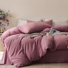 Duvet Cover King Size - 100 Washed Cotton Comforter Cover with Linen-Like