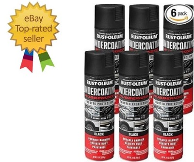 248657-6PK Stops Rust Undercoating Spray, 15 Oz, Rubberized Black, 6