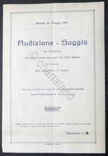 Istituto dei Ciechi - Genova - Audizione Saggio per beneficenza - Programma 1927