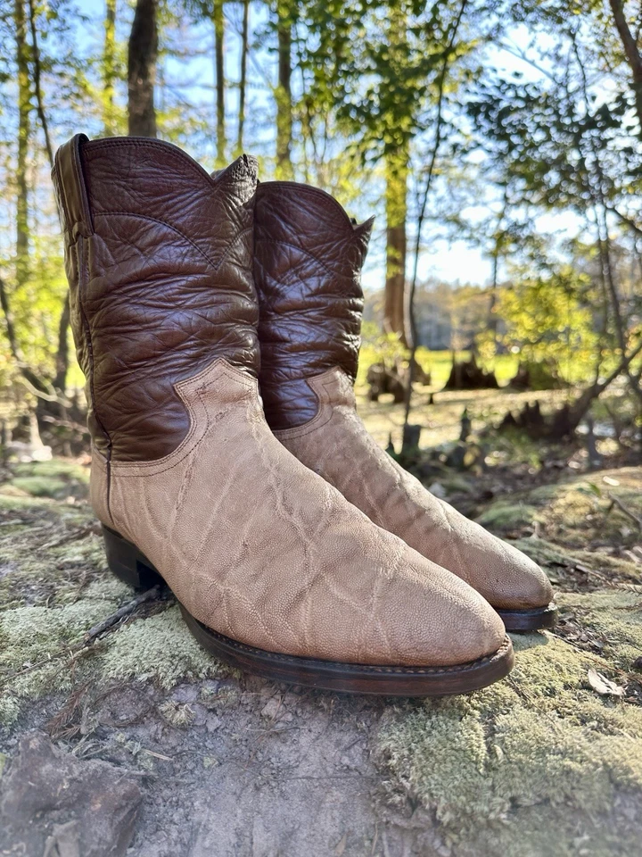 BOTAS TRAIL BOSS PERSONALIZADAS JUSTIN EXÓTICAS VINTAGE DE CUERO EE. UU. TALLA 10 E Foto 4 de 4