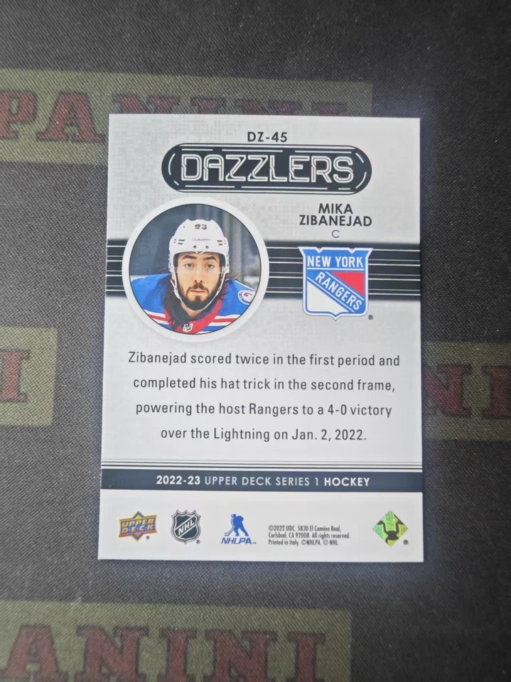 2022-23 Upper Deck Series Hockey Dazzlers Blue Mika Zibanejad - Image 2 of 2