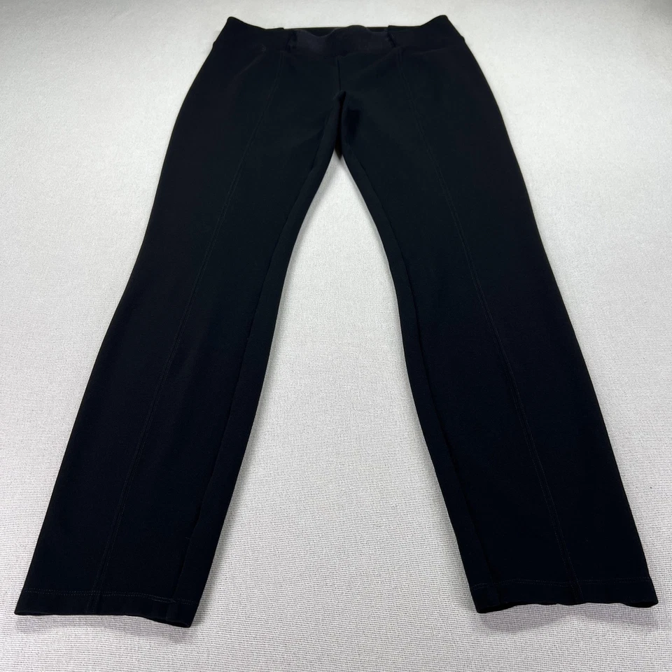 Eileen Fisher Pants Womens Medium Yoke Skinny Black Pant Pull On Ankle Seamed - Image 4 of 4