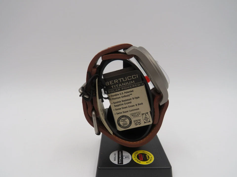 BERTUCCI 13902 A-4TS AERO Solar Black dial Vintage Tan w/ Post Screw Leather NEW - Image 4 of 4