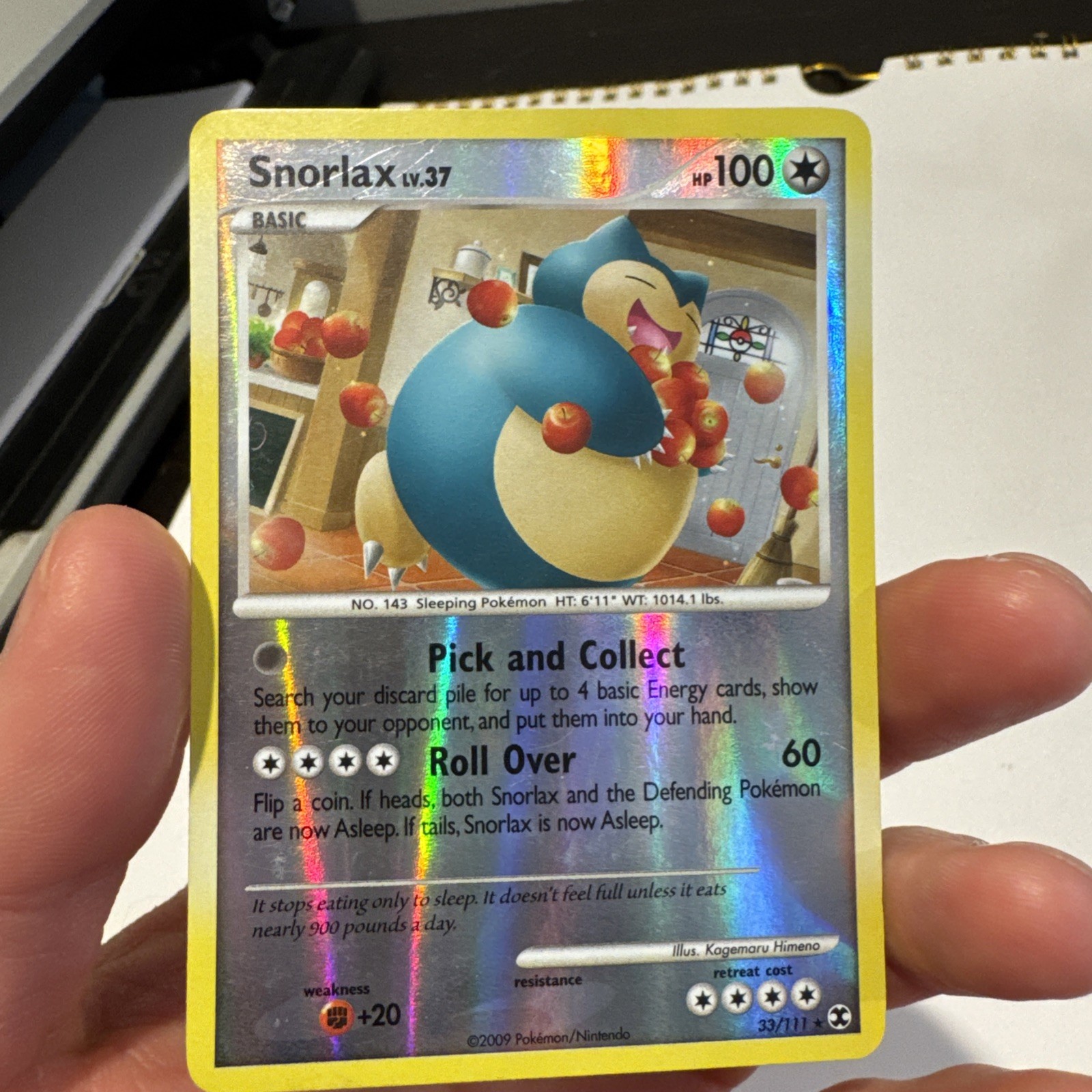 Snorlax 33/111 Rising Rivals Reverse Holo Lightly Played