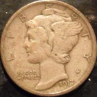 1917-S Mercury Dime Choice XF