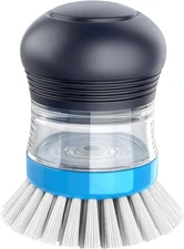 MR.SIGA Soap Dispensing Palm Brush, Kitchen Brush for Dish Pot Pan Sink Navy 