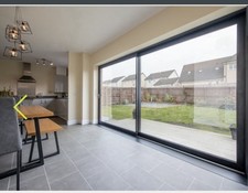 Aluminium Ls25 Sliding Doors In Cream